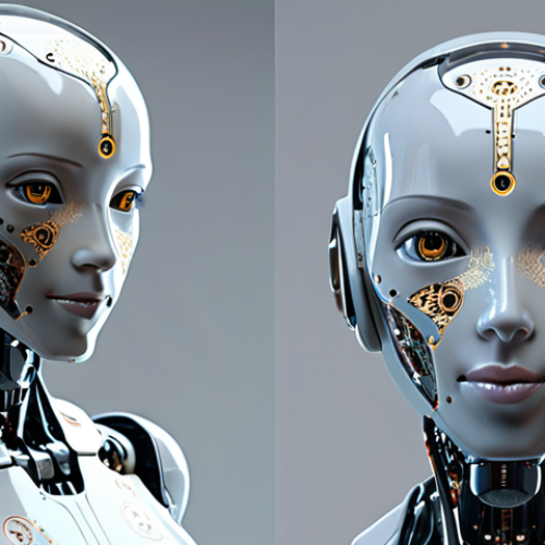 **

A transparent, futuristic robot with visible algorithms, showcasing the inner workings and decision-making process. The robot should have a friendly, approachable design. Background should include subtle Arabic calligraphy patterns. Highlight the importance of ethical AI development.

**