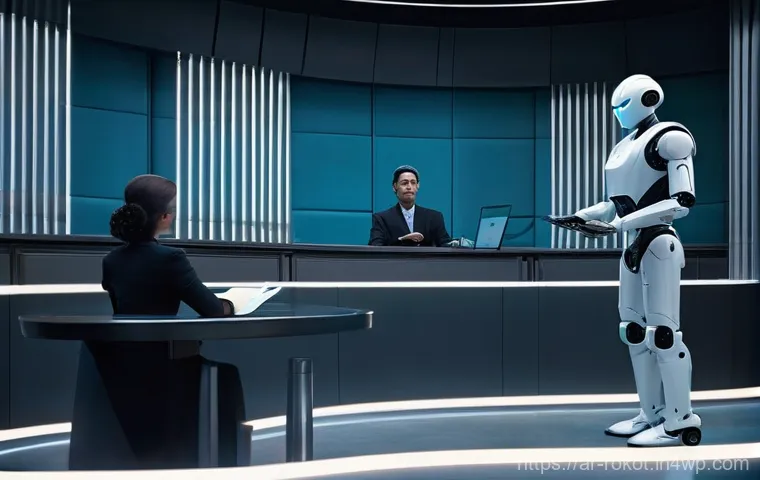 로봇 중재의 윤리적 관점 - **Prompt 1: The Empathetic Mediator and the Analytical AI**
    "A diverse group of individuals, rep...