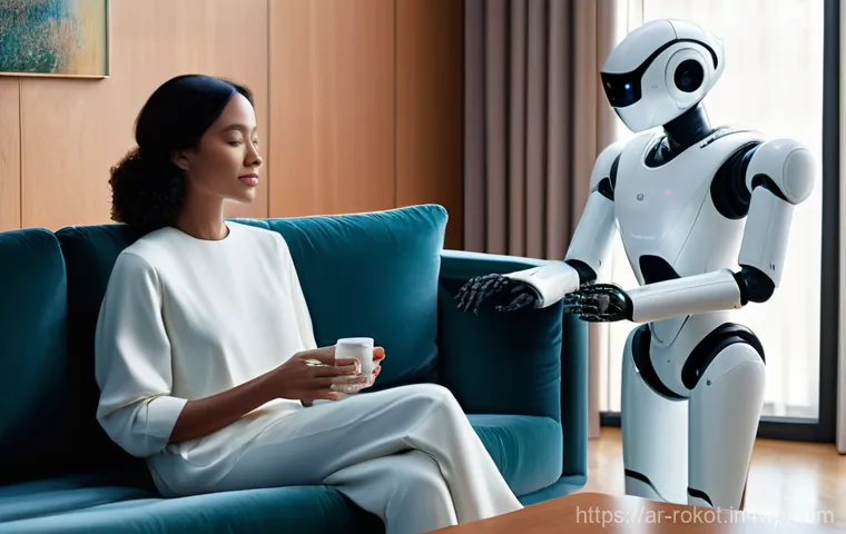 로봇의 사회적 가치와 윤리적 고려 - **Prompt:** Inside a brightly lit, expansive, and high-tech research and development laboratory. A d...