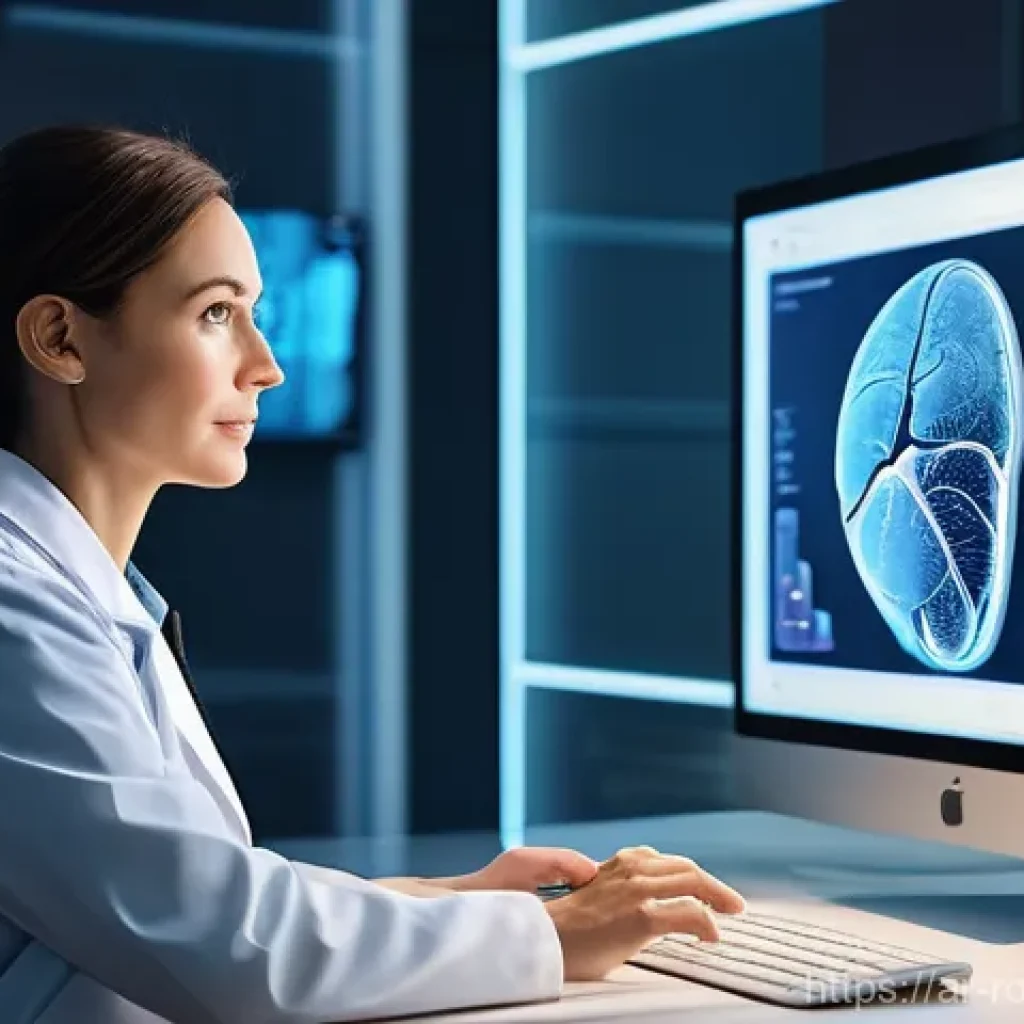 로봇 윤리와 사회적 합의 - **AI in Healthcare: Precision Diagnosis and Hope**
    "A photorealistic, brightly lit scene in a mo...